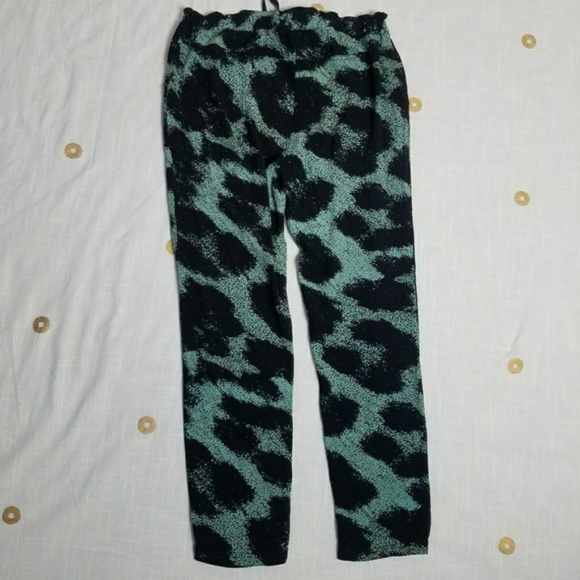 Kensie Black & Seafoam Teal Drawstring Pants - Picture 3 of 7